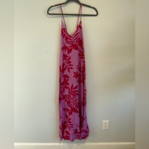 Floral Maxi Dress in Red and Purple